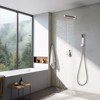 Cobbe 12 Inches Bathroom Rain Mixer Shower Combo Set Wall Mounted Rainfall Shower Head System Brushed Nickel Finish Shower Faucet Rough-In Valve - 3 of 4
