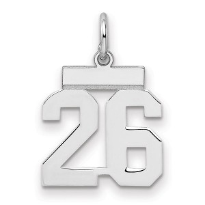 Black Bow Jewelry Sterling Silver, Athletic Collection, Small Polished Number 26 Pendant - 1 of 3