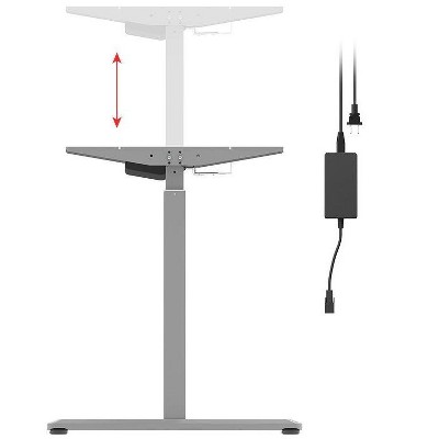 AdjustaFlex 44.8" Grey Electric Sit-Stand Desk Frame with Single Motor