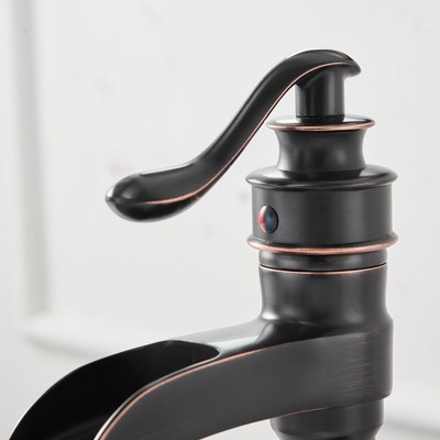 Oil Rubbed Bronze Single Handle Waterfall Bathroom Faucet