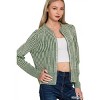 I am a Fashion Junky Zenana Ribbed Two Tone Zip Up Sweater Cardigan - 2 of 3