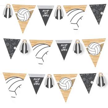 Big Dot of Happiness Bump, Set, Spike - Volleyball - DIY Baby Shower or Birthday Party Pennant Garland Decoration - Triangle Banner - 30 Pieces