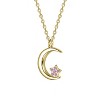 Guili 14k Yellow Gold Crescent Moon & Star Pendant Necklace, Cubic Zirconia Accents, Celestial Chic for Everyday Elegance and Dreamy Celebrations - 2 of 3