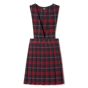 French Toast School Uniform Girls Plaid V-Neck Pleated Jumper - 1 of 3