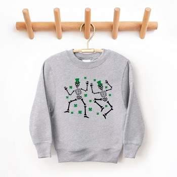The Juniper Shop Shamrocks And Dancing Skeletons Youth Graphic Sweatshirt