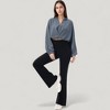 Anna-Kaci Active Women's Long Sleeve Woven Lounge Top with Half Zip Front, Elastic Hem, and Relaxed Draped Fit - 3 of 4