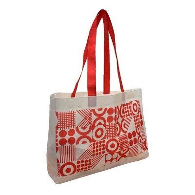 Reusable Shopper The Who Target Logo Zip Top Grocery Shopping Cotton Tote Bag 