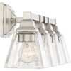 Regency Hill Mencino Modern Wall Light Satin Nickel Hardwire 28" 4-Light Fixture Clear Glass Shade for Bedroom Bathroom Vanity Living Room Hallway - image 3 of 4