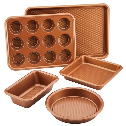 Ayesha Bakeware 4-Piece Toaster Oven Baking Set in Copper