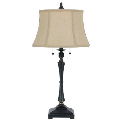 31" 3-way Madison Oil Rubbed Metal Twin Pull Table Lamp Bronze - Cal Lighting