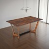 Royal Hampton 67 Inch Rectangular Sheesham Wood Dining Table with Black Metal Trestle Base - 3 of 4