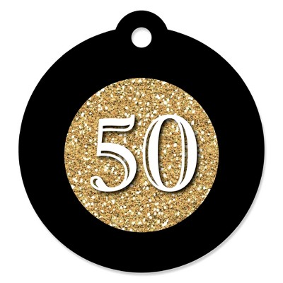 Big Dot of Happiness Adult 50th Birthday - Gold - Birthday Party Favor Gift Tags (Set of 20)