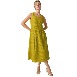 midi dress 16 Ivory and Blue Ivory Floral Button-Front Midi Dress | Womens | Small (Available in XS, M, L, XL) | 100% Cotton