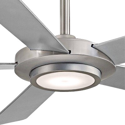 52" Brushed Nickel Ceiling Fan with Silver Blades and LED Light