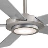 52" Minka Aire Modern Indoor Ceiling Fan with LED Light Remote Control Brushed Nickel for Living Room Kitchen Bedroom Family Home - 3 of 4