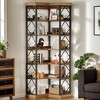 Hommoo 72" L-Shaped Six-Tier Corner Bookcase – Tall Back-Baffle Display - 2 of 4