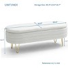 47" Width Oval Storage Bench with Gold Legs,Teddy Fabric Upholstered Ottoman Storage Benches for Bedroom End of Bed,Boucle Fabric Bench-Cuddlewood - 4 of 4