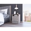 NicBex 16"Wide Nightstand with 2 Drawers Farmhouse Wooden Side Table with Open Storage Shelf for Bedroom,Living Room - 2 of 4