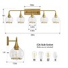 KAISITE 2 - Light Black and Gold Dimmable Bathroom Vanity Light with Globe Glass Shade - 3 of 4