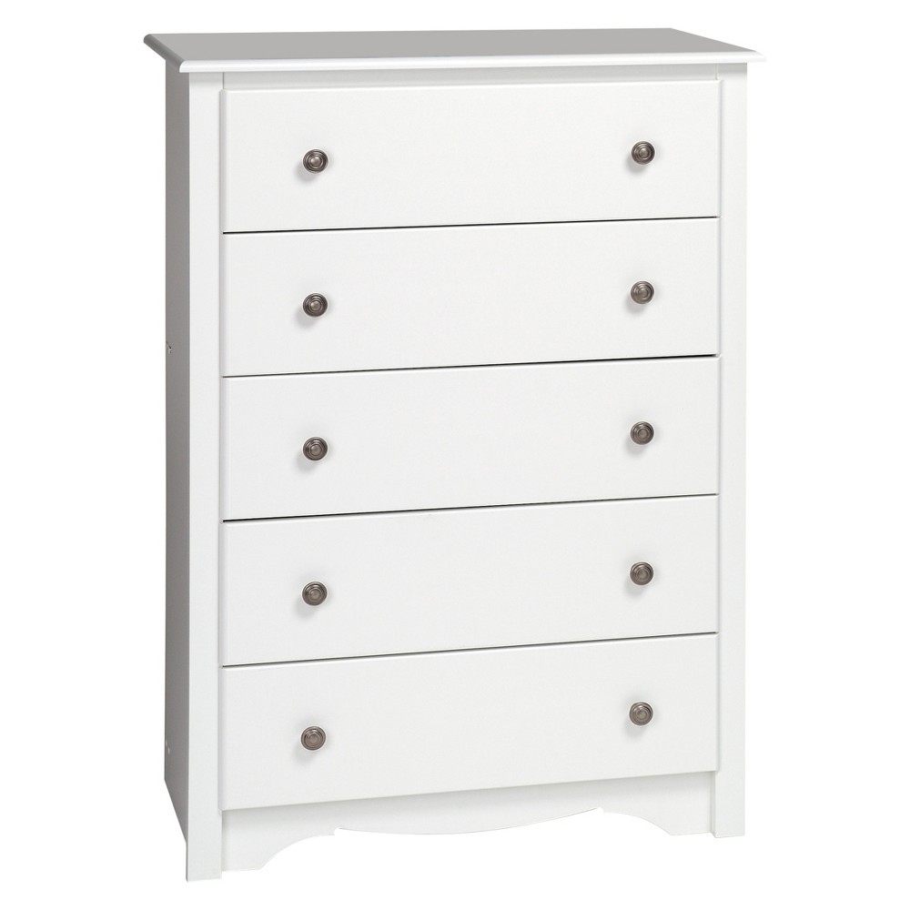 Photos - Dresser / Chests of Drawers 45.12" Monterey Vertical Dresser White - Prepac