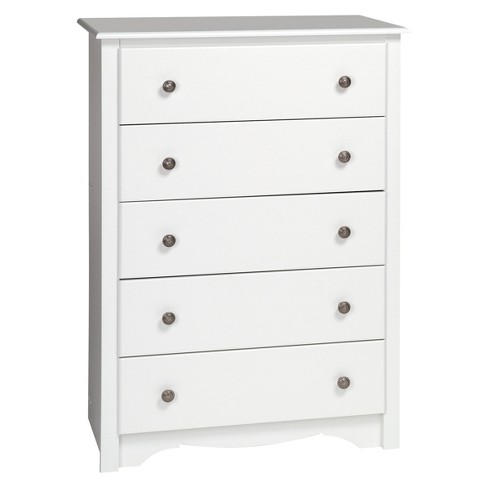 Monterey Vertical Dresser White, White 5 Drawer Dresser Target