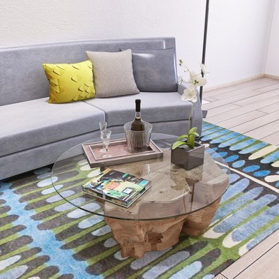Bencmate Coffee Tables Round Glass Table Top For Living Room, Office, Tabletop Only, Anti-Impact, Heat-Resistant Glass, Clear, 35.83"*35.83"*0.24"