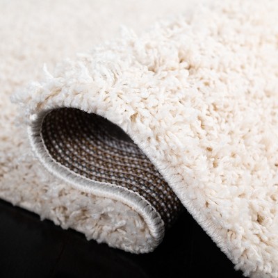 Elysian Ivory 9' x 12' Hand-Knotted Shag Area Rug