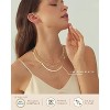 "14K Gold Layered Necklace Set for Women, Dainty Herringbone & Chain Choker, Gold Plated Stackable Necklaces" - 4 of 4