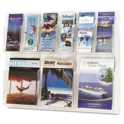 Safco Reveal Clear Literature Displays Nine Compartments 30w x 2d x 22-1/2h Clear 5605CL