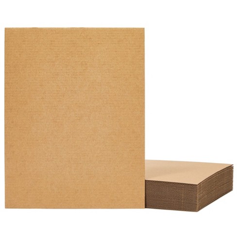 Juvale 24 Sheets Kraft Paper Corrugated Cardboard Sheets, Inserts for  Mailers, Dividers, Packing, Crafts (Brown, 8.5 x 11 In)
