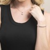 Attop 18k yellow gold-plated halo crystal pendant necklace - 3 of 4