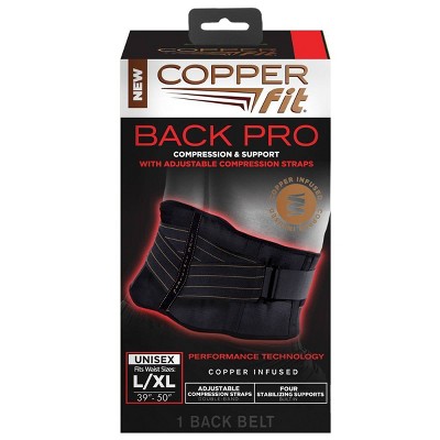 Copper Fit ICE Unisex Adjustable Compression Back Brace Infused