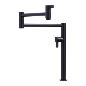 WOWOW Solid Brass Deck Mount Pot Filler Faucet, Pot Filler with Stretchable Double Joint Swing Arm in - 1 of 4