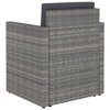 vidaXL Stylish Patio Chair with Cushions - Weather-Resistant Poly Rattan Furniture for Outdoor Use - Gray - 4 of 4