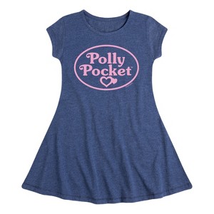 Girls' - Polly Pocket - Polly Pocket Pink Logo Fit & Flair Cap Sleeve Dress - 1 of 2