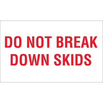 The Packaging Wholesalers Tape Logic Labels "Do Not Break Down Skids" 3" x 5" Red/White 500/Roll