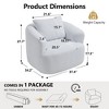 TIRAMISUBEST 360 Degree Swivel Round Upholstered Chair Teddy Fleece High Resilience Sponge Single Sofa Removable Pillow Living Room - 3 of 4