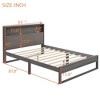 Queen Bed Frame Wood, Queen Size Platform Bed with Storage Headboard, USB Ports, 10 Slates, Sockets, Wood Platform Bed, No Box Spring Needed - 2 of 4