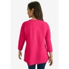 Jessica London Women's Plus Size Stretch Cotton Notch Neck Tunic - 3 of 4