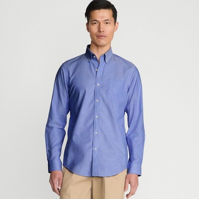 Lands' End Men's Tall Traditonal Fit Solid No Iron Supima Oxford Dress Shirt