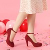 Perphy Women's Ankle Strap Round Toe Stiletto Heels Mary Jane Pumps - 2 of 4
