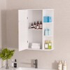 VECELO Bathroom Storage Cabinet with Mirror, Wall Mounted Medicine Cabinet with Door & 6 Open Shelves, Inner Adjustable Shelf, White - 2 of 4