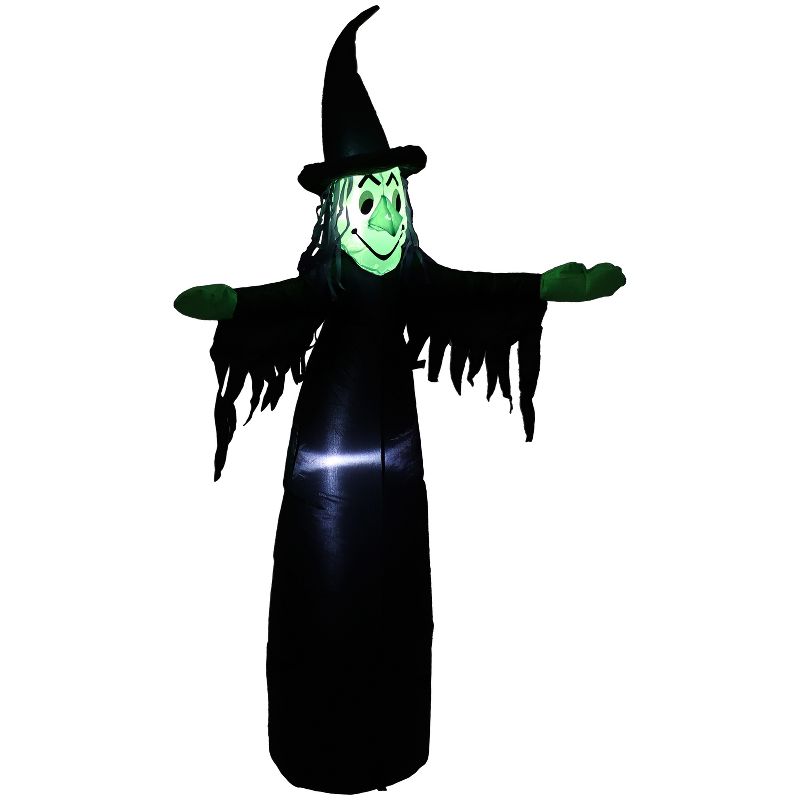 Sunnydaze Outdoor Wendolyn the Wicked Witch Self-Inflating Halloween Inflatable Yard Decoration with LED Lights and Built-In Fan - 5', 5 of 13