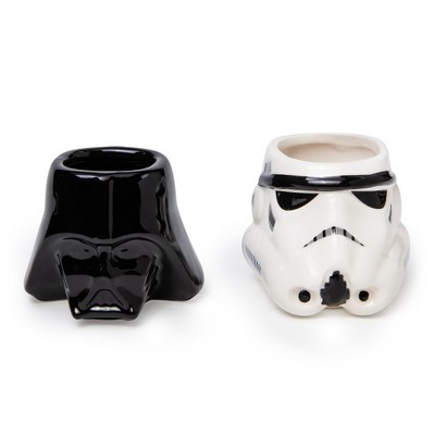 Silver Buffalo Star Wars Darth Vader and Stormtrooper Helmets Sculpted Mini Mugs | Set of 2