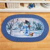 Collections Etc Winter Woodland Scene and Smiling Snowman Braided Accent Rug 30" x 19.5" - 2 of 2