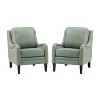 Set of 2 Regina 27.56 Wide Genuine Leather Armchair with Removable Cushions and English Arms| ART OF LIVING DESIGNS - 2 of 4