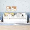 Twin/Full Size Wood Daybed with Trundle and Fence Guardrails - ModernLuxe - 2 of 4