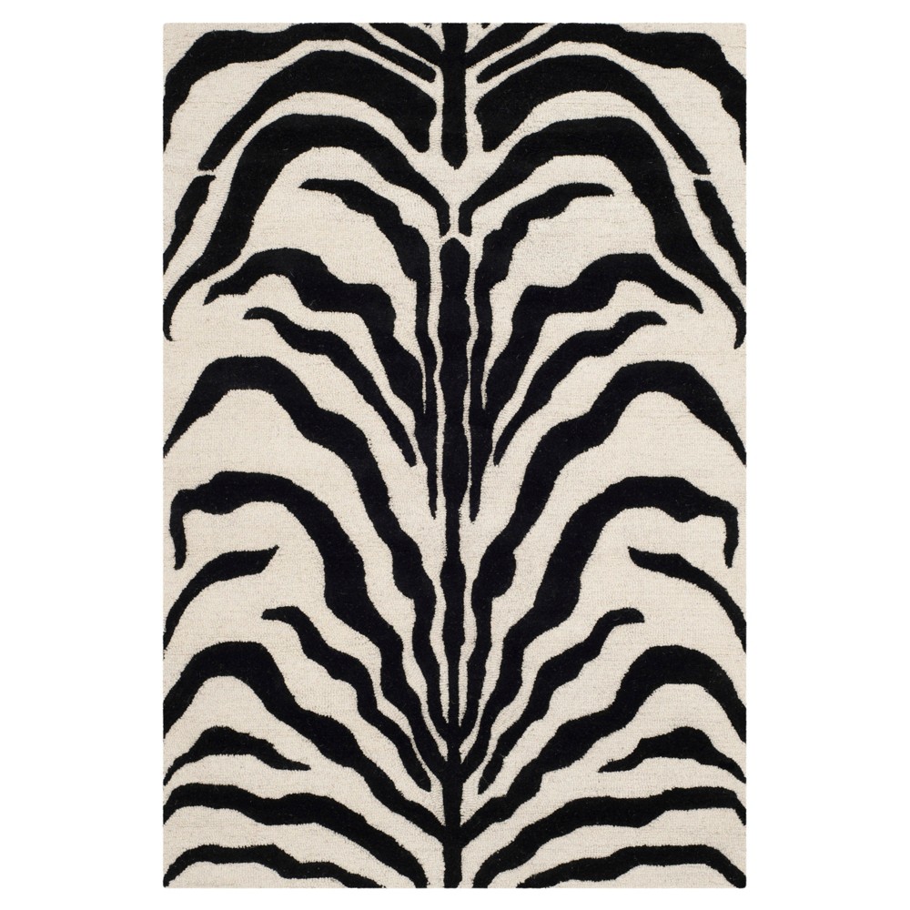 3'x5' Geometric Accent Rug Ivory/Black - Safavieh