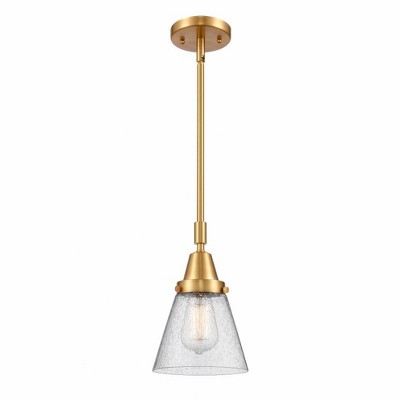Cone - 1 Light Stem Hung Mini Pendant In Industrial Style-9.13 Inches Tall and 6 Inches Wide
