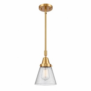 Cone - 1 Light Stem Hung Mini Pendant In Industrial Style-9.13 Inches Tall and 6 Inches Wide - 1 of 1